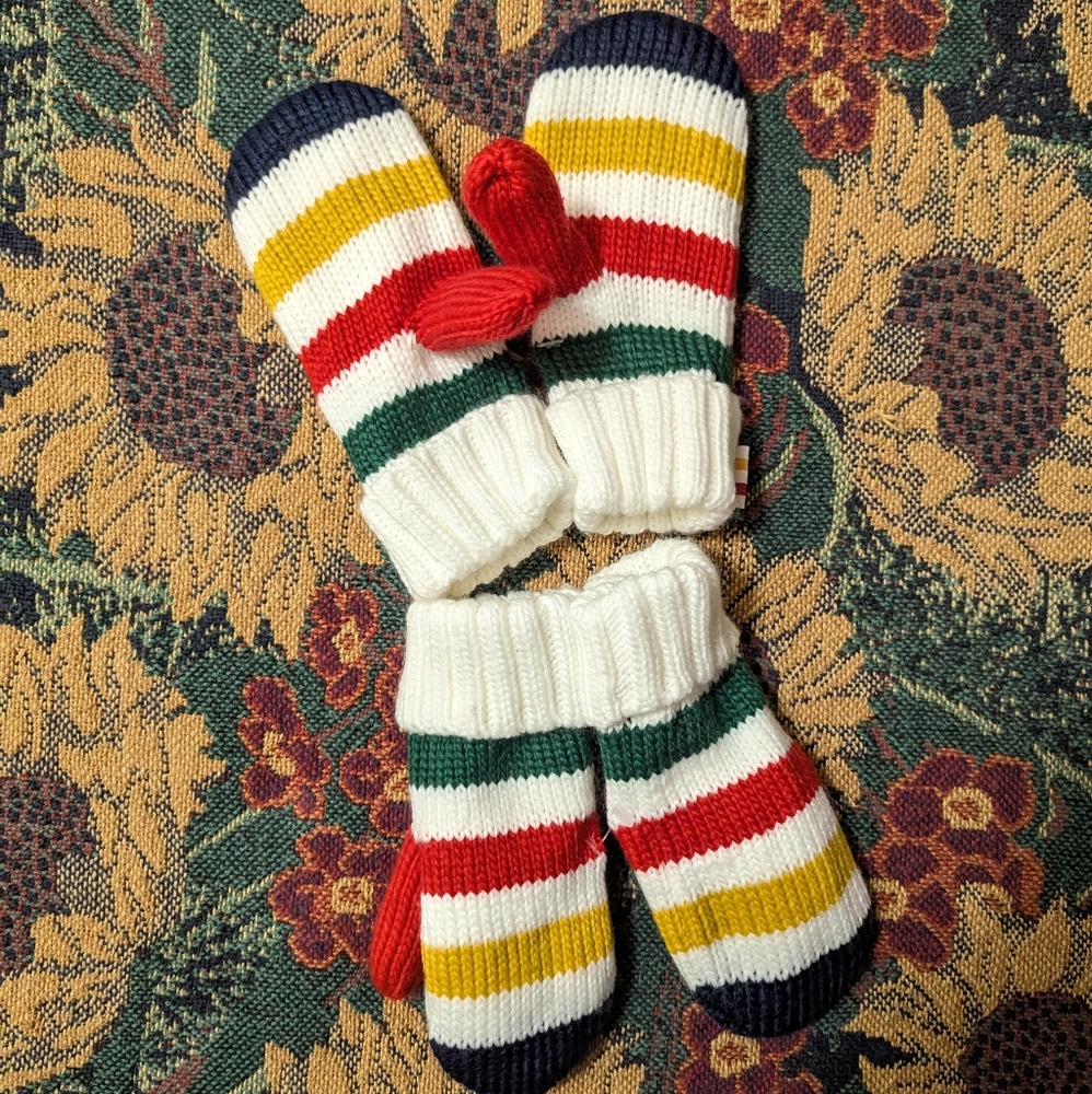 HBC Stripes Hudson's Bay Company Mittens Youth One-Size